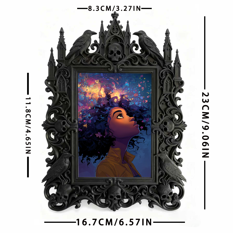Edgy-elegant Gothic Dark-style Photo Frame | Horror Movie Script Reading Room Decor, Photo Ornament, Dual-use Display, Minimalist Frame