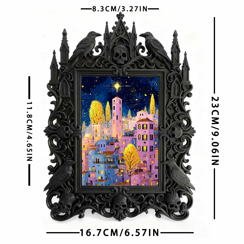 Style-setter Gothic Dark-style Photo Frame | Gothic Pet Memorial Photo Corner Decor, Photo Ornament, Wall/Table Dual-use, Eco-friendly Frame