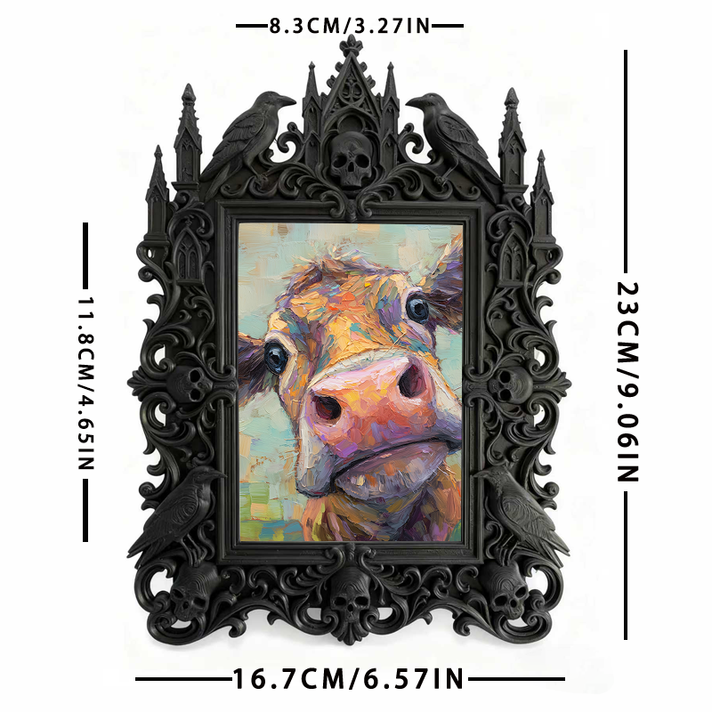 Sought-after-gem Gothic Dark-style Photo Frame | Werewolf Themed Cabin Wall Decor, Photo Ornament, Wall/Table Dual-use, Rustic Frame