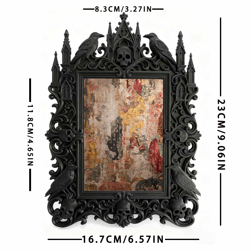 Sought-after-gem Gothic Dark-style Photo Frame | Werewolf Themed Camping Picnic Decor, Photo Ornament, Wall/Table Dual-use, Rustic Frame