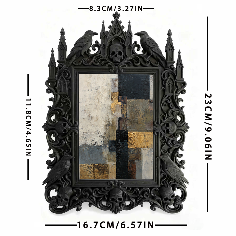 Quick-sell Gothic Dark-style Photo Frame | Gothic Dark Roast Coffee Shop Decor, Photo Ornament, Dual-use Display, Retro Plastic Frame