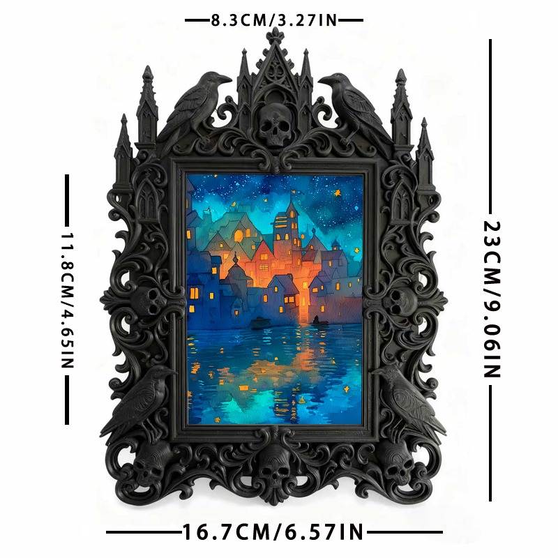 Limited-quantity Gothic Dark-style Photo Frame | Occult Herbalism Book Shop Decor, Photo Ornament, Wall-mountable & Tabletop, Collectible Fr