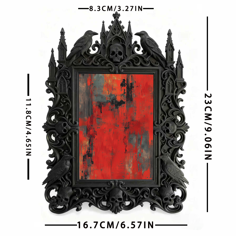Reel-trending Gothic Dark-style Photo Frame | Gothic Handmade Soap Stamp Shop Decor, Photo Ornament, Wall-mountable & Tabletop, Plastic Fram