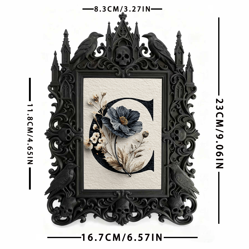 Fast-moving Gothic Dark-style Photo Frame | Gothic Wine Bottle Label Shop Decor, Photo Ornament, Dual-use Display, Retro Plastic Frame