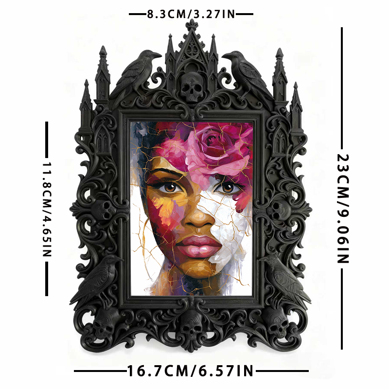 Rare-find Gothic Dark-style Photo Frame | Vampire LARP Weapon Shop Decor, Photo Ornament, Wall/Table Dual-use, Artistic Frame