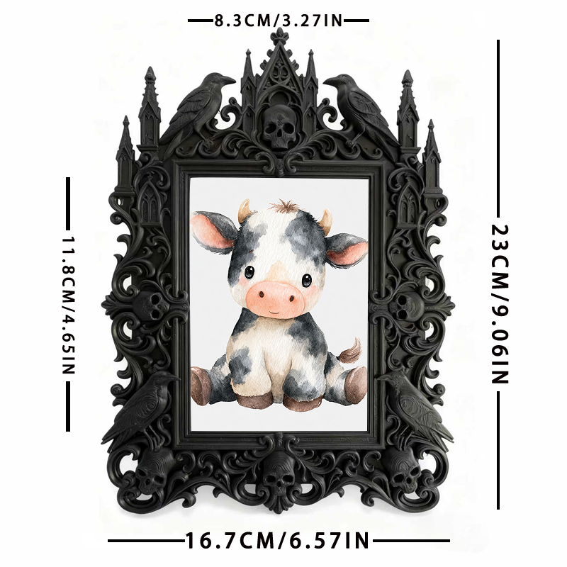 Cute-gothic Gothic Dark-style Photo Frame | Gothic Pet Halloween Costume Contest Decor, Photo Ornament, Dual-use Display, Cute Frame