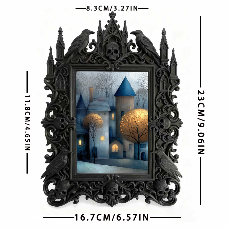 Fan-obsessed Gothic Dark-style Photo Frame | Gothic Halloween Indoor Decor, Photo Ornament, Wall-mountable & Tabletop, Lightweight Frame