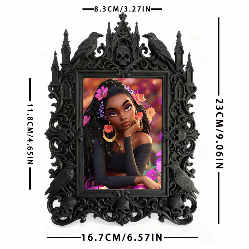 Limited-quantity Gothic Dark-style Photo Frame | Occult Herbalism Tea Blend Shop Decor, Photo Ornament, Wall-mountable & Tabletop, Collectib