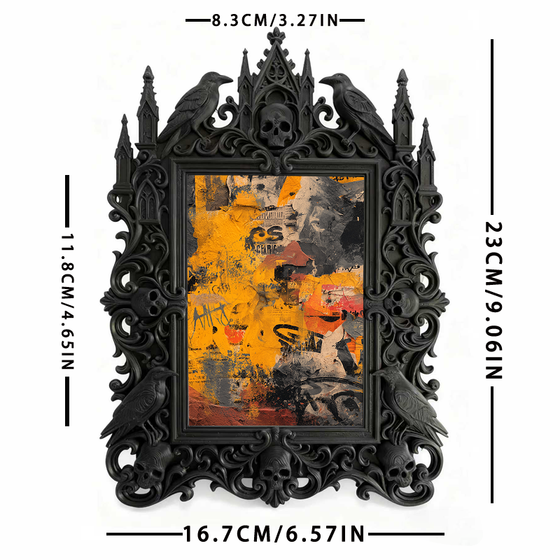 Shop-favorite Gothic Dark-style Photo Frame | Halloween Haunted Farmhouse Photo Booth Decor, Photo Ornament, Wall-mountable & Tabletop, Ligh