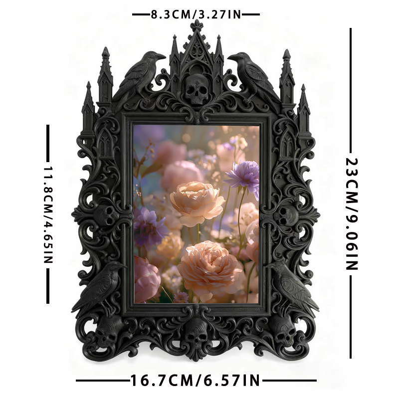 Rare-gem Gothic Dark-style Photo Frame | Werewolf-themed Outdoor Gear Shop Decor, Photo Ornament, Wall/Table Dual-use, Rustic Frame