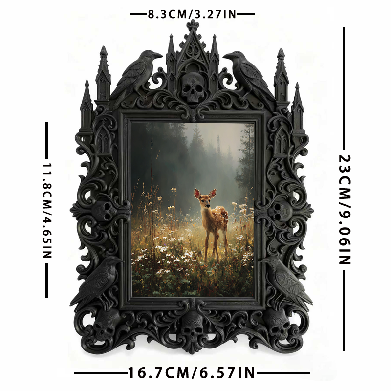 5-star-hit Gothic Dark-style Photo Frame | Werewolf Themed Campfire Party Decor, Photo Ornament, Dual-use Display, Sturdy Frame