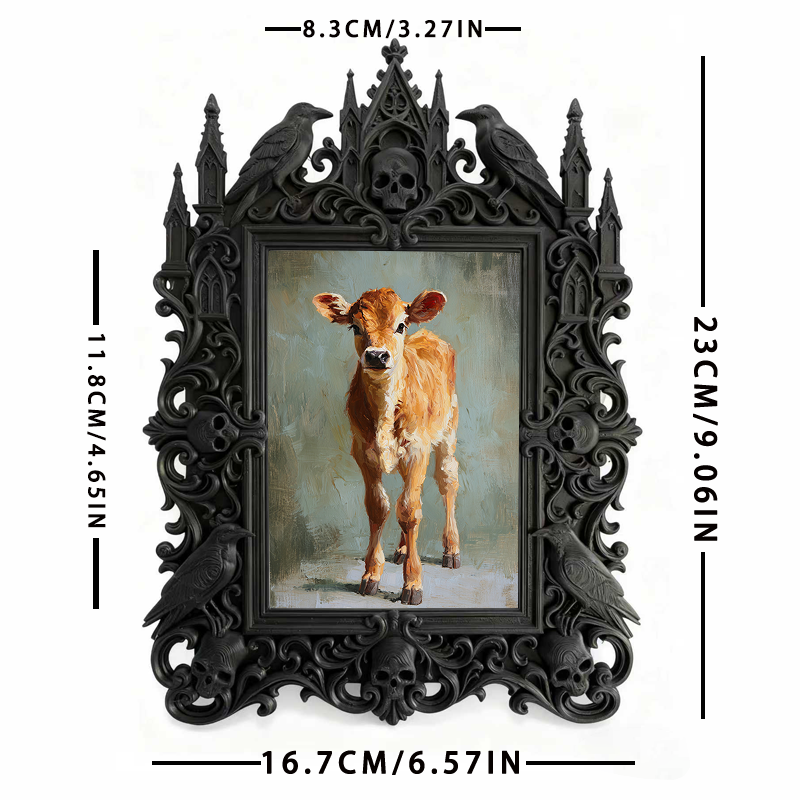 Luxe-rustic Gothic Dark-style Photo Frame | Gothic Anniversary Celebration Decor, Photo Ornament, Wall-mountable & Tabletop, Practical Frame