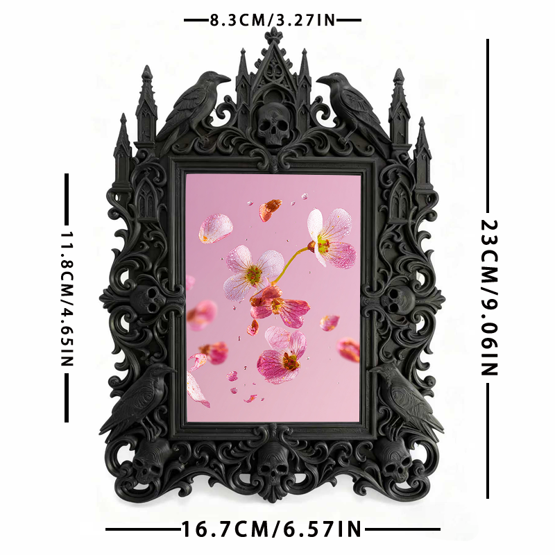 Shop-top-seller Gothic Dark-style Photo Frame | Vampire-themed Bedroom Wall Decor, Photo Ornament, Wall-mountable & Tabletop, Lightweight Fr