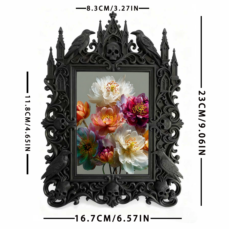 Must-snag-now Gothic Dark-style Photo Frame | Horror Themed Puzzle Shop Window Decor, Photo Ornament, Wall-mountable & Tabletop, Slim Frame