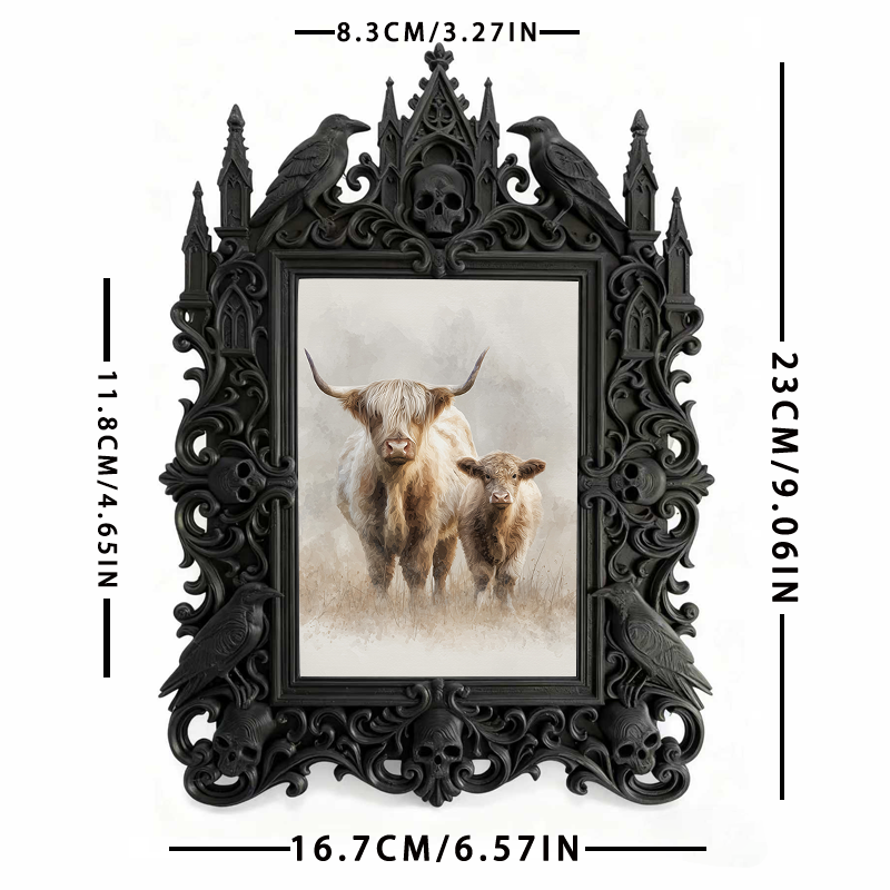 Exclusive-stock Gothic Dark-style Photo Frame | Occult Tarot Cloth Weaving Shop Decor, Photo Ornament, Wall-mountable & Tabletop, Collectibl