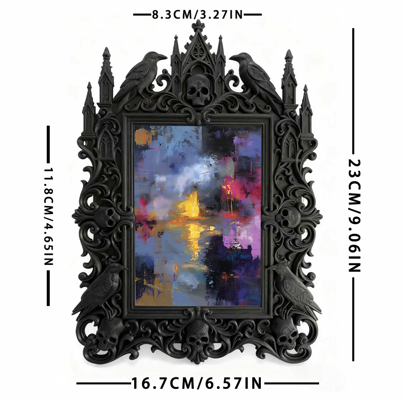 One-of-a-kind-gem Gothic Dark-style Photo Frame | Witchy Herbal Infusion Shop Decor, Photo Ornament, Wall-mountable & Tabletop, Portable Fra