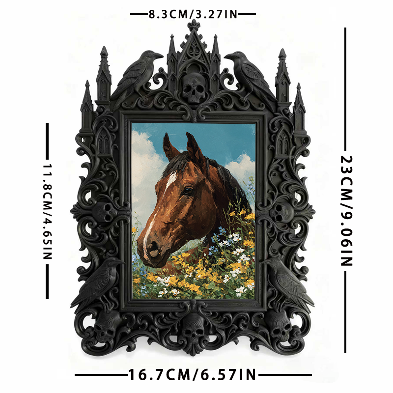 Rare-gem Gothic Dark-style Photo Frame | Gothic Anniversary Dinner Table Decor, Photo Ornament, Wall/Table Dual-use, Rustic Frame