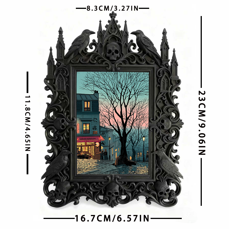 Highly-coveted Gothic Dark-style Photo Frame | Gothic Matte Lip Stain Shop Counter Decor, Photo Ornament, Wall-mountable & Tabletop, Scratch