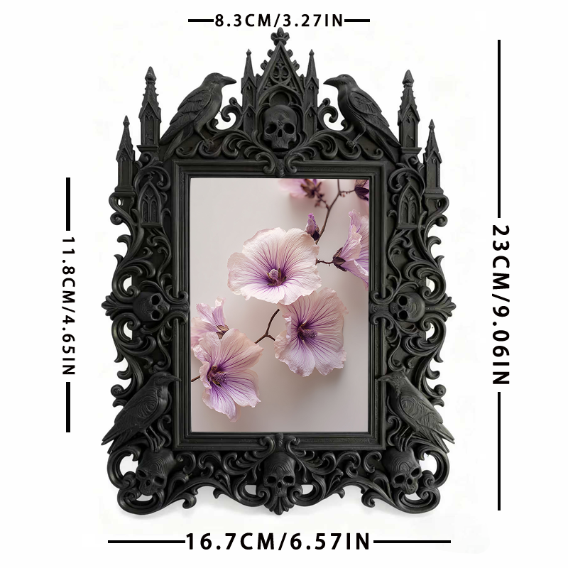 Bold-eye-catching Gothic Dark-style Photo Frame | Dark Fantasy Miniature Painting Shop Decor, Photo Ornament, Wall-mountable & Tabletop, Cre