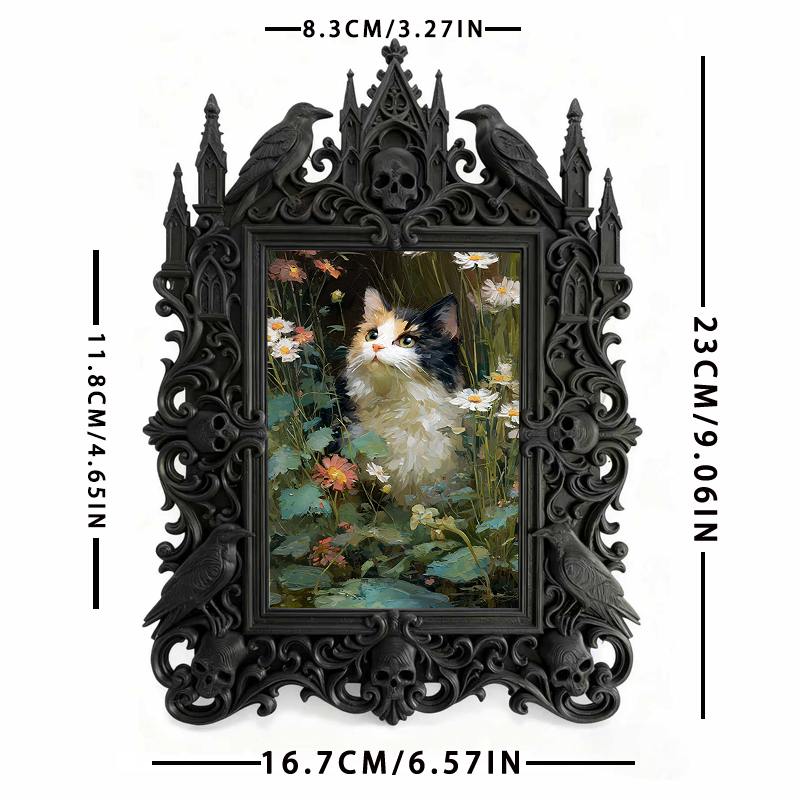 Trend-buzzing Gothic Dark-style Photo Frame | Punk Rock Band Merchandise Storage Shop Decor, Photo Ornament, Wall/Table Dual-use, Eco-friend