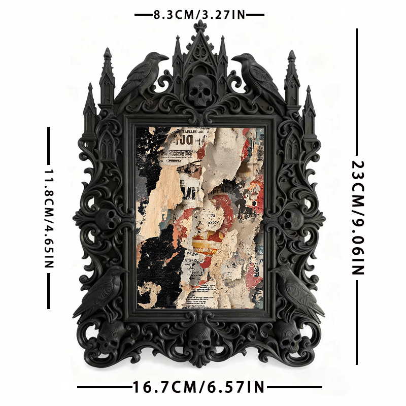 Hard-to-find Gothic Dark-style Photo Frame | Vampire Cosplay Wig Storage Shop Decor, Photo Ornament, Wall/Table Dual-use, Artistic Frame