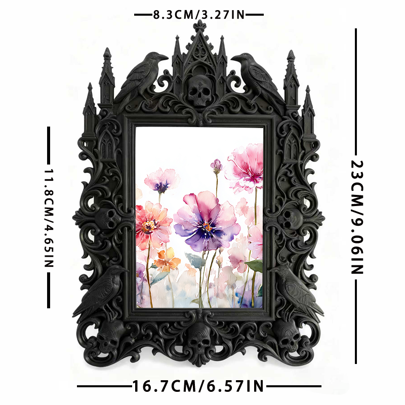 Gothic Dark Frame | Bar Wall & Desktop Photo Prop, Waterproof Plastic Frame