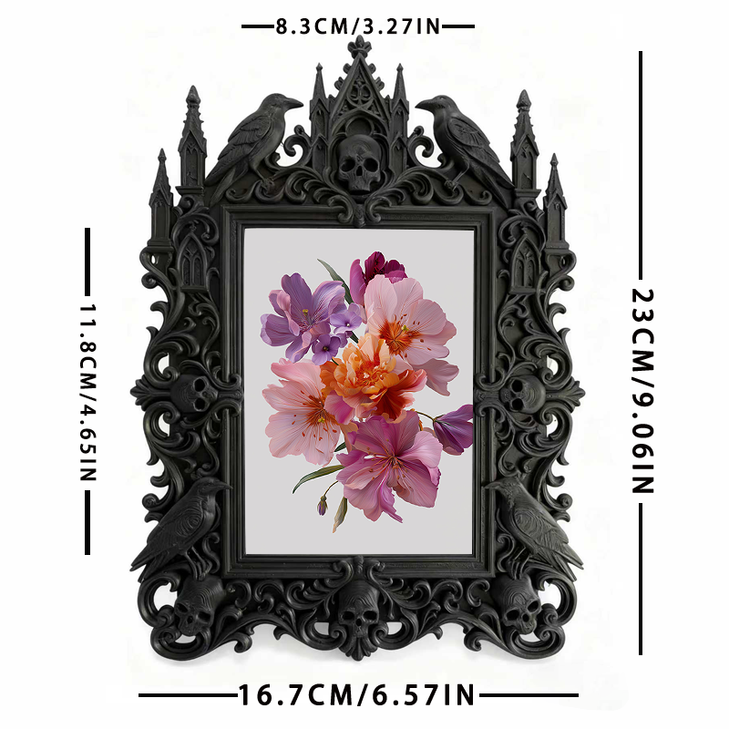 Gothic Dark Frame | Bar Lounge Photo Decor, Waterproof Plastic, Dual-use Frame