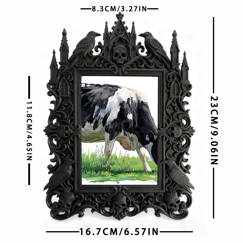 Gothic Dark Frame | Bar Corner Photo Display, Waterproof Plastic, Dual-use Decor
