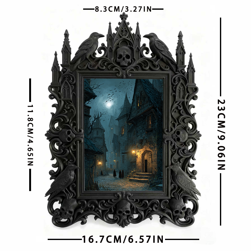 Gothic Dark Frame | Vampire Pub Decor, Photo Ornament, Waterproof Plastic Frame