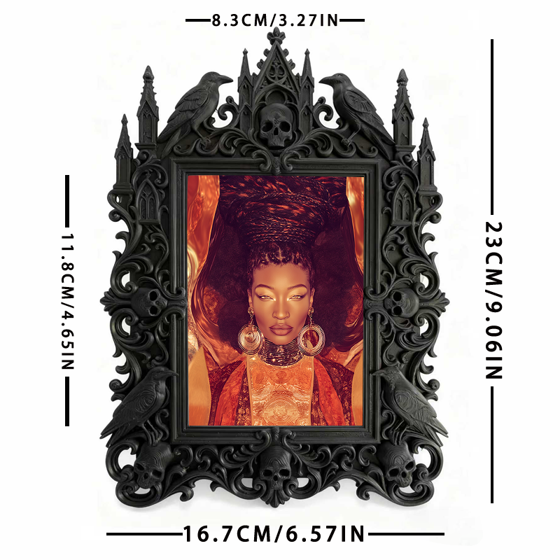 Gothic Dark Frame | Gothic Bar Corner Photo Frame, Waterproof Plastic Decor