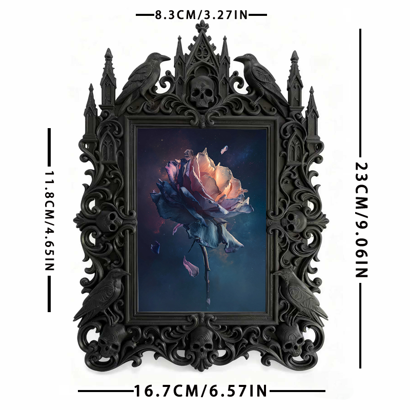 Gothic Dark Frame | Bar Lounge Corner Photo Frame, Dual-use Wall/Desktop, Waterproof Plastic