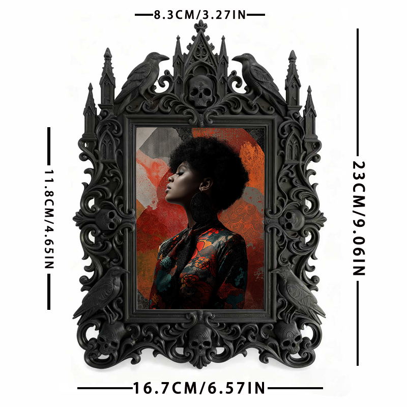 Gothic Dark Frame | Gothic Bar Photo Prop, Wall/Tabletop Waterproof Plastic Frame