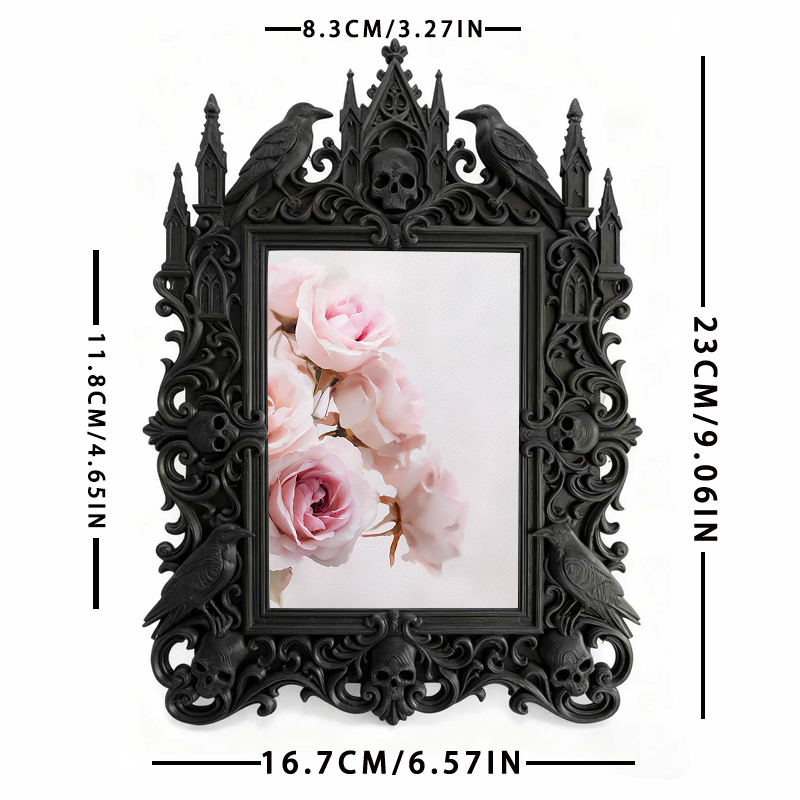 Gothic Dark Frame | Bar Counter Corner Decor, Photo Ornament, Wall/Tabletop, Waterproof Plastic