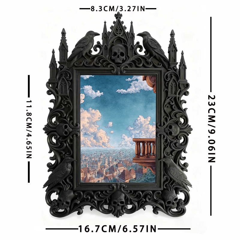 Gothic Dark Frame | Cocktail Bar Photo Prop, Wall-mountable/Desktop, Waterproof Plastic Frame
