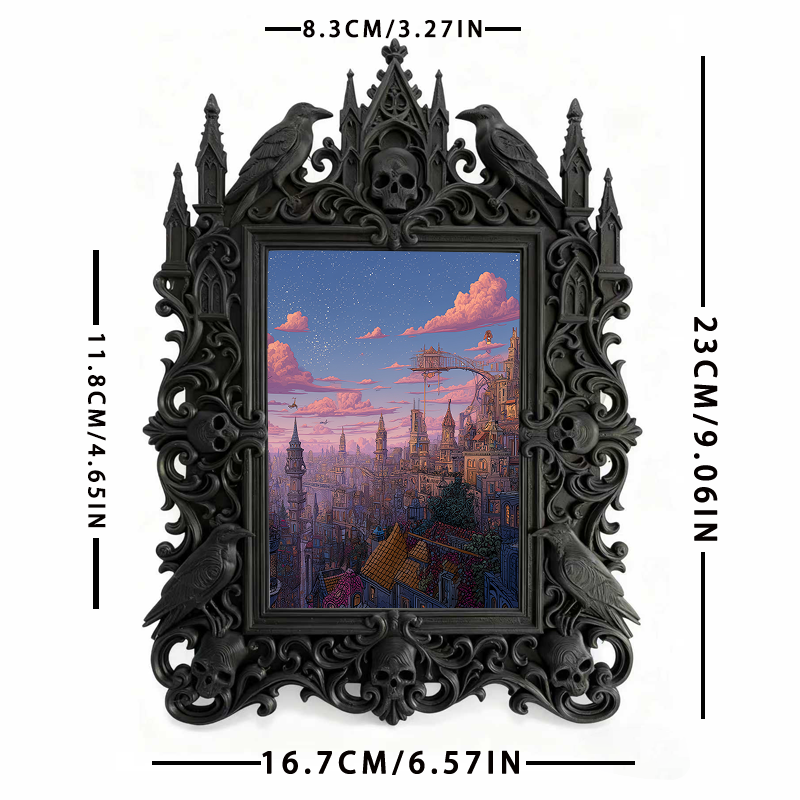 Gothic Dark Frame | Retro Bar Photo Frame, Waterproof Plastic, Desktop & Wall Decor