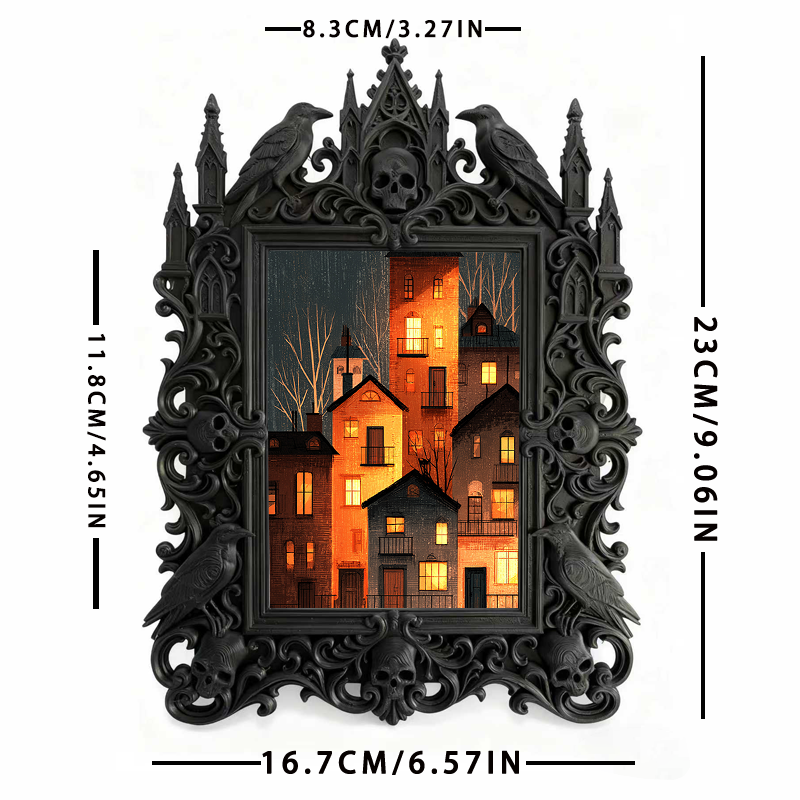 Gothic Dark Frame | Gothic Bar Counter Decor, Photo Holder, Waterproof Plastic Frame