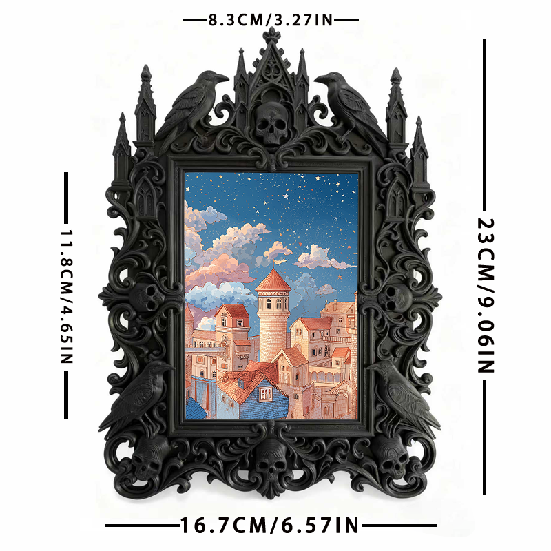 Gothic Dark Frame | Gothic Pub Counter Decor, Wall/Tabletop, Waterproof Plastic