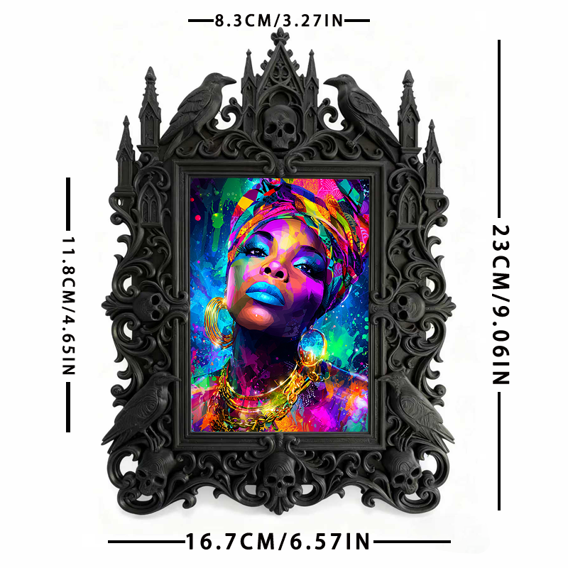 Gothic Dark Frame | Gothic Bar Corner Prop, Wall-mountable/Desktop, Waterproof Plastic