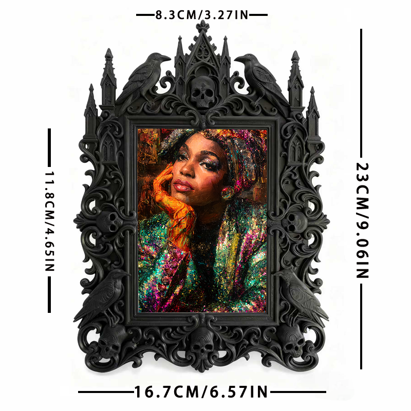 Gothic Dark Frame | Bar Photo Display Frame, Waterproof Plastic, Dual-use Decor