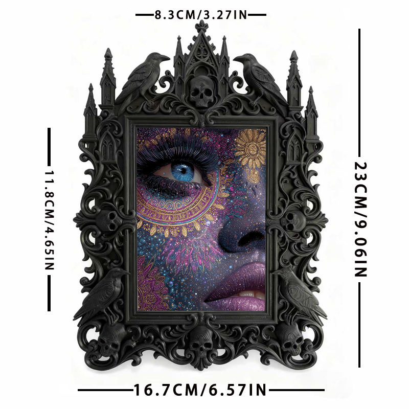 Gothic Dark Frame | Cocktail Bar Photo Frame, Wall/Tabletop, Waterproof Plastic