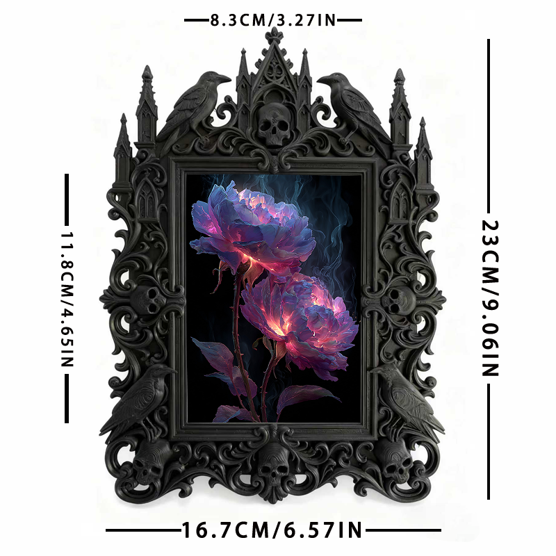 Gothic Dark Frame | Bar Counter Corner Photo Frame, Dual-use Wall/Desktop, Waterproof Plastic