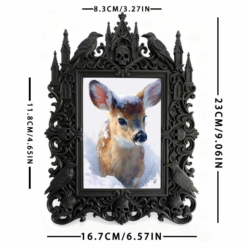 Gothic Dark Frame | Dark-style Bar Counter Decor, Photo Display, Waterproof Plastic