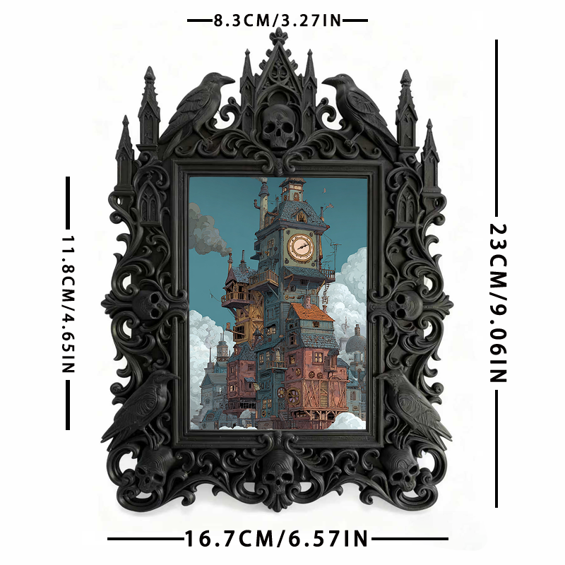 Gothic Dark Frame | Bar Service Counter Decor, Photo Holder, Waterproof Plastic