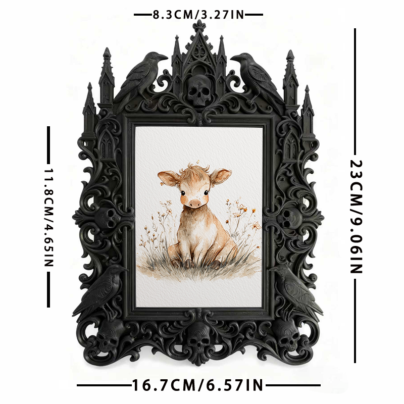 Gothic Dark Frame | Dark Bar Desktop Ornament, Dual-use Wall/Tabletop, Waterproof Plastic