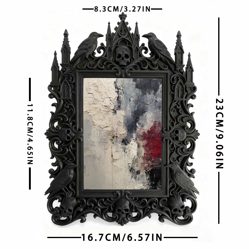 Gothic Dark Frame | Gothic Pub Lounge Decor, Photo Holder, Wall/Tabletop, Waterproof Plastic