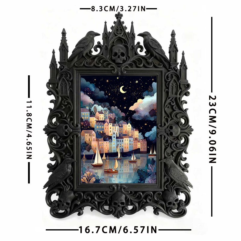 Gothic Dark Frame | Bar Counter Side Decor, Photo Ornament, Waterproof Plastic