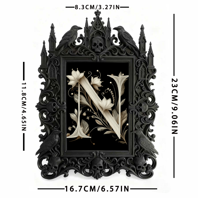 Gothic Dark Frame | Dark Lounge Corner Decor, Photo Prop, Wall/Tabletop, Waterproof Plastic