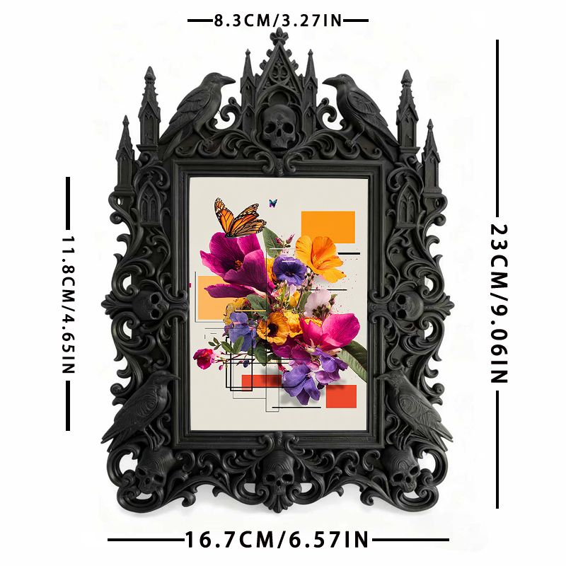 Gothic Dark Frame | Bar Wall Edge Decor, Photo Frame, Waterproof Plastic
