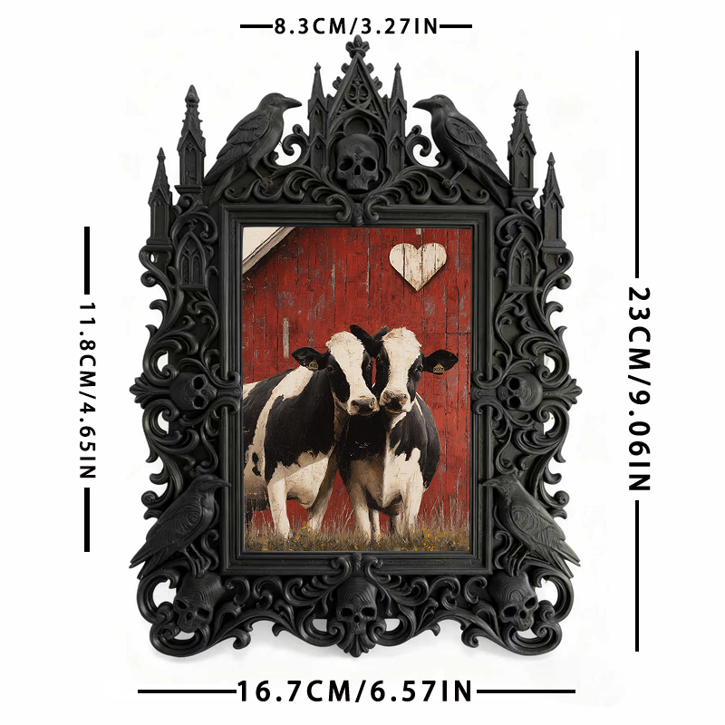 Gothic Dark Frame | Entryway Console Table Decor, Photo Holder, Dual-use