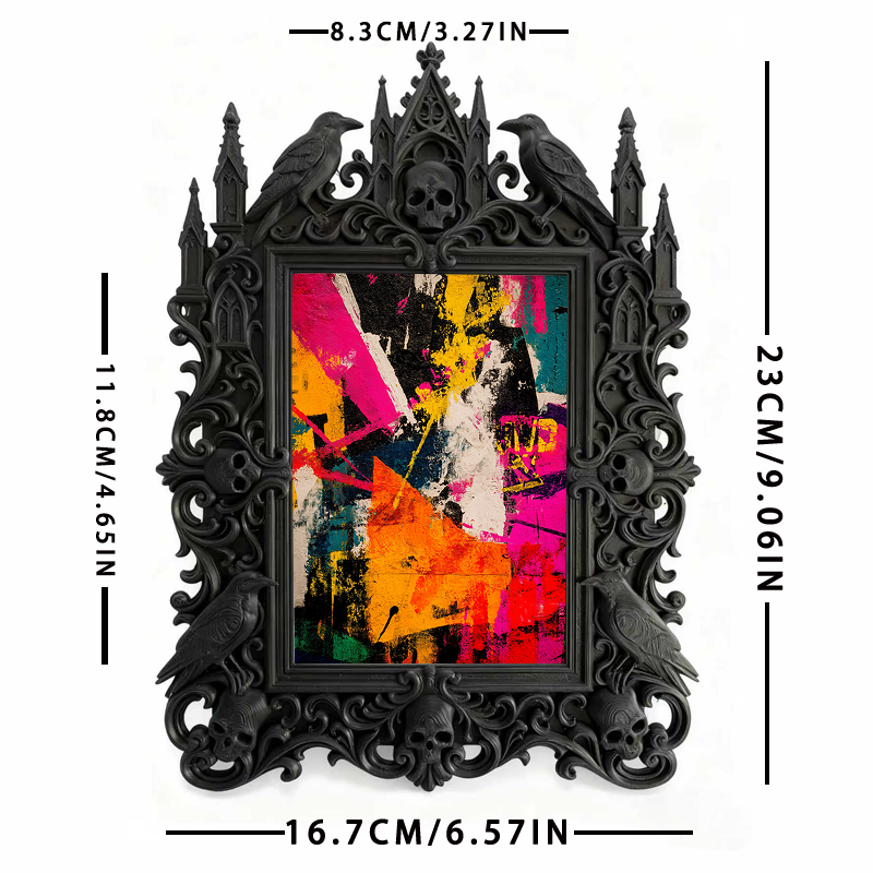 Gothic Dark Frame | Guest Room Nightstand Decor, Photo Ornament, Wall-mountable